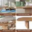 Table basse de 47,2 pouces de forme libre en placage de bois de frêne rustique pour petit salon