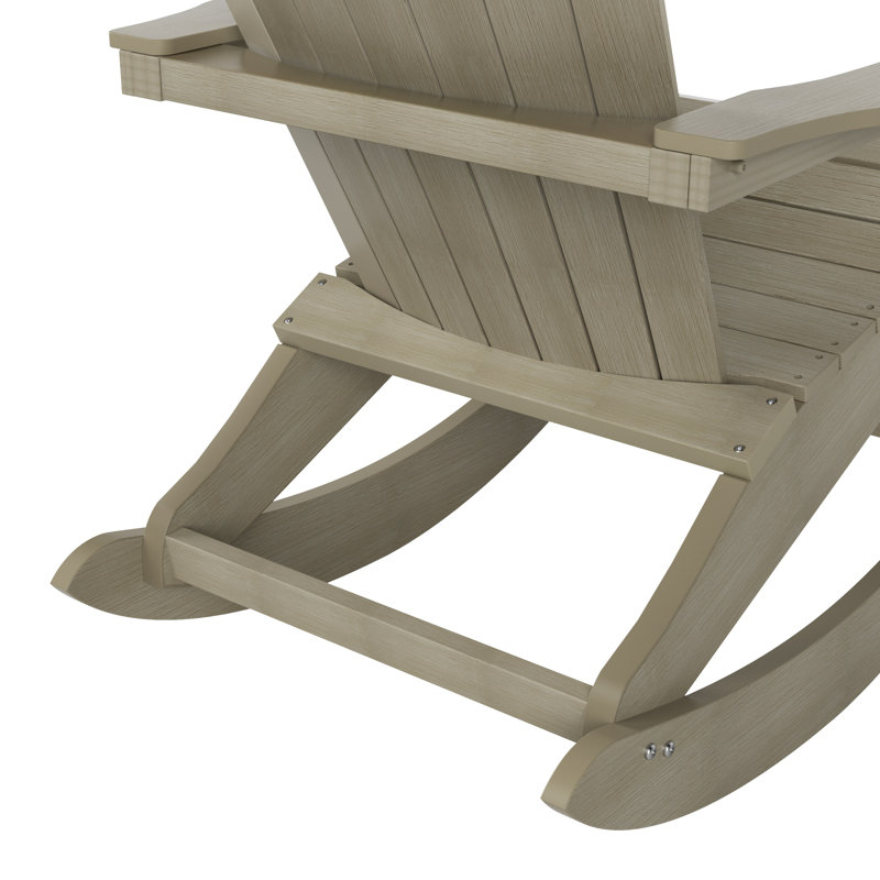 Chaise berçante d'extérieur en poly, Gris patiné