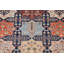 Tapis oriental unique à teinture végétale bleu / ivoire / rouge / brun Heriz Serapi noué à la main 8 pi 10 po x 11 pi 10 po