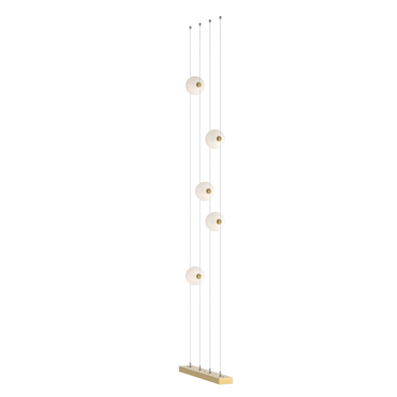 Abacus 240" LED Novelty Floor Lamp, White, Modern Brass