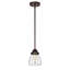 1-Light Oil Rubbed Bronze Pendant with Seeded Glass Shade-686789723