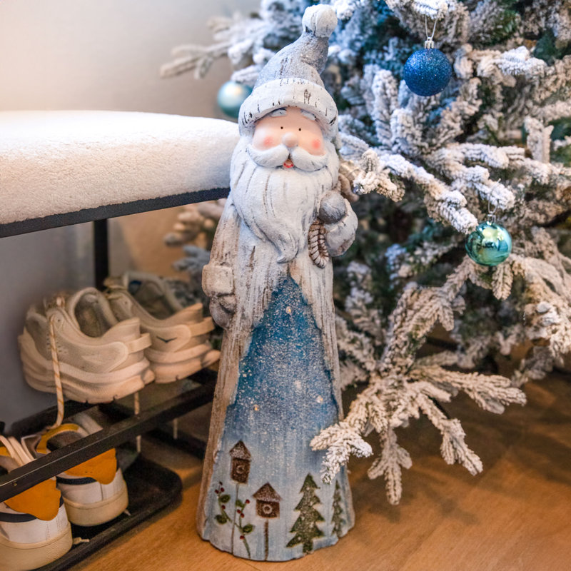 Statue de Noël d'intérieur rustique père avec meute avec DEL