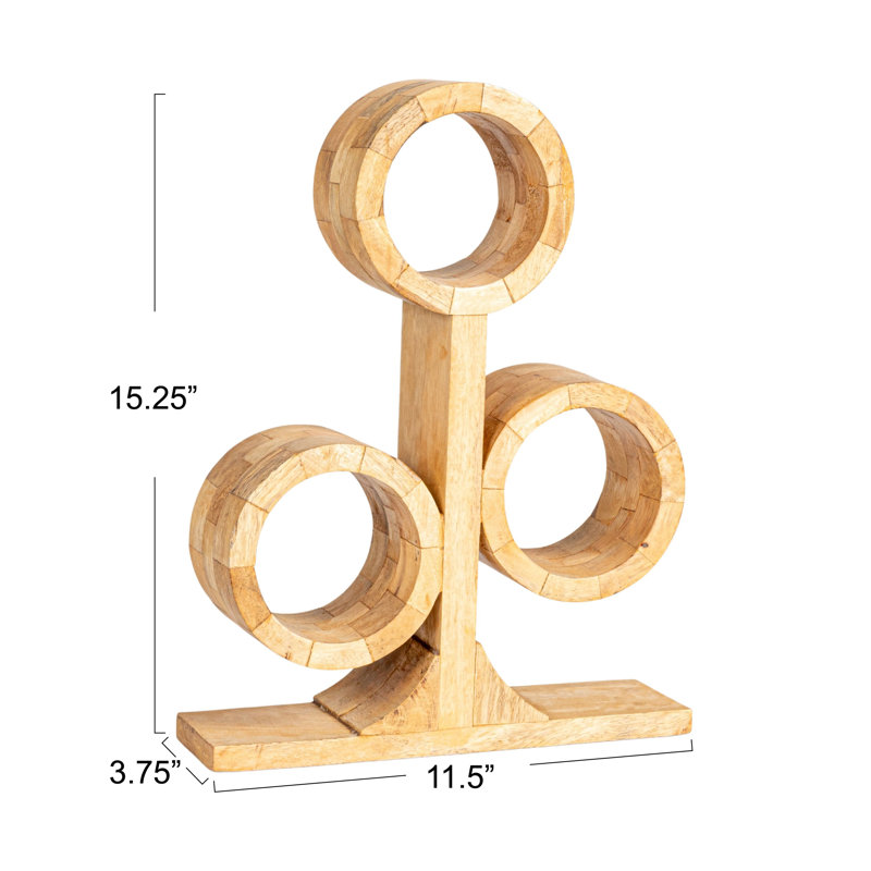 Mango Wood Circular Wine Rack