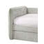 Luxueux lit de jour moderne gigogne escamotable capitonné à boutons cloutés avec garniture cloutée et mobilier de salon gris clair-238635170
