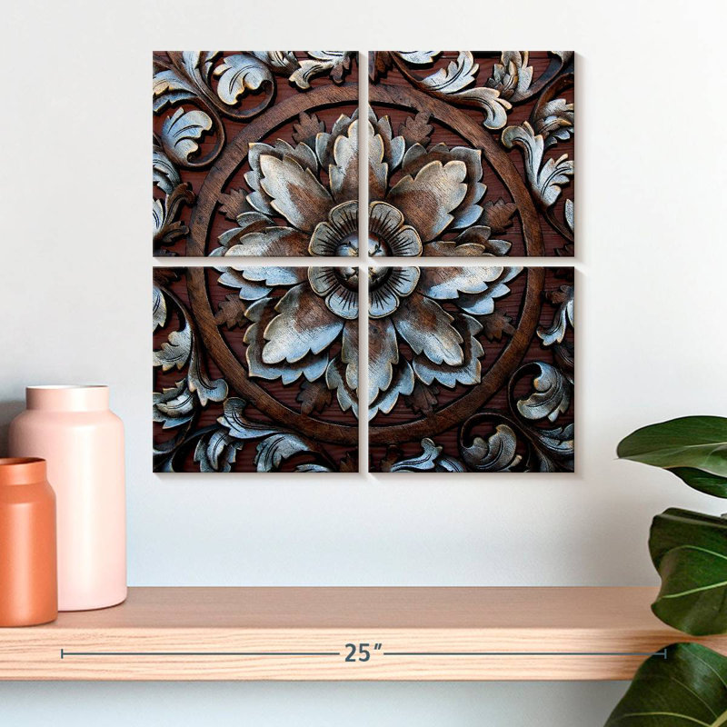 Senne Thai Style Carved Flower, 18" H x 18" W