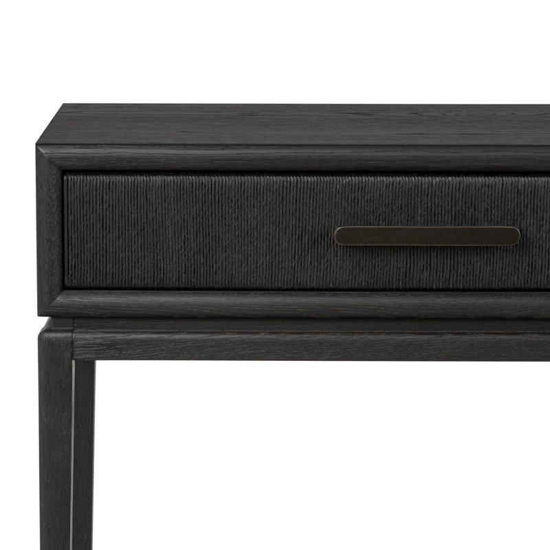 Rosenell Console Table-Natural Oak Veneer, Black Oak Veneer