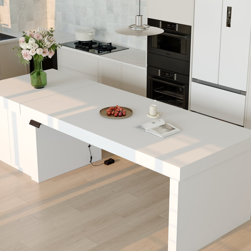 110"W Large Kitchen Island Lift Table