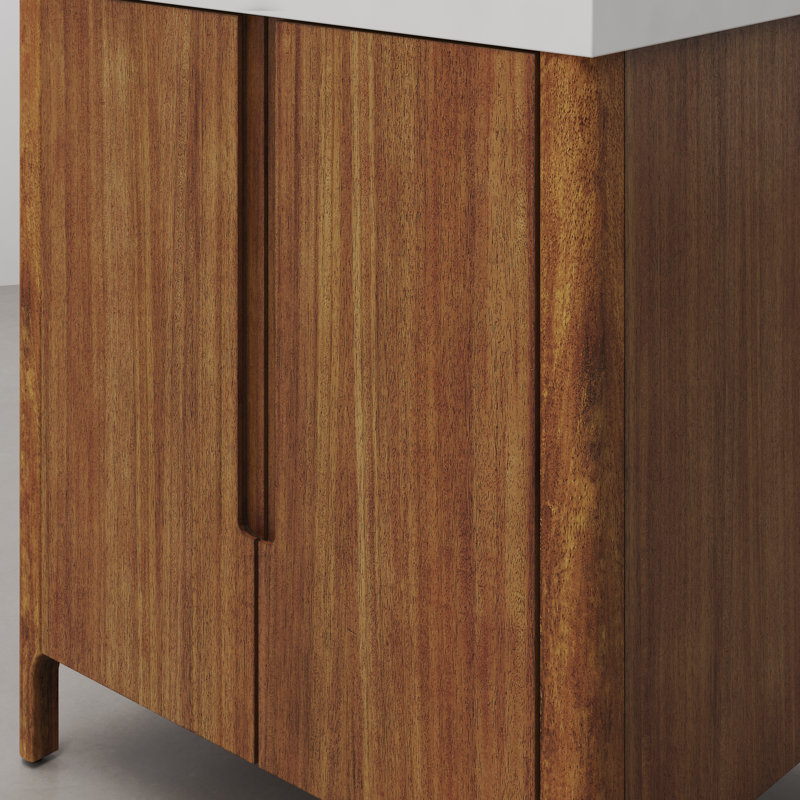 Sequoia 30 In. Single Sink Whitebrook Quartz Countertop Bath Vanity in Mango Wood With Chrome Faucet, Mango Wood