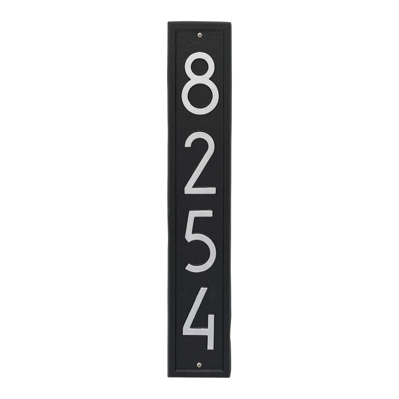 Vertical Modern Personalized Wall Mount, Black/Silver, Yes
