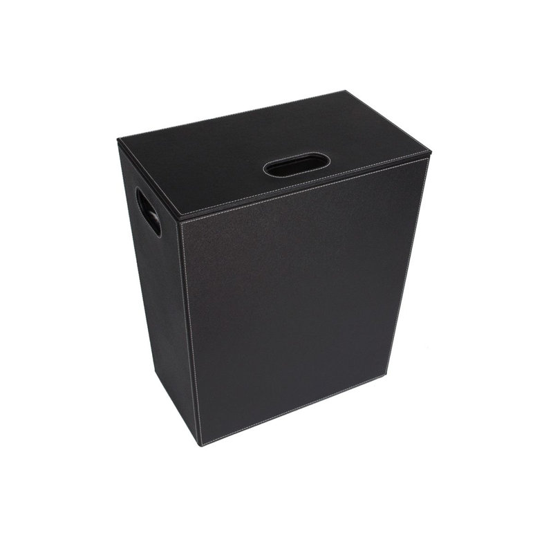 Panier à linge avec couvercle, Petit (H 18,9 po x l 16,9 po x P 10,2 po), Noir