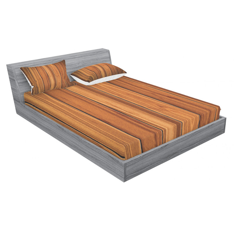 Microfiber Striped Sheet Set, Queen Sheet Set with Fitted Sheet