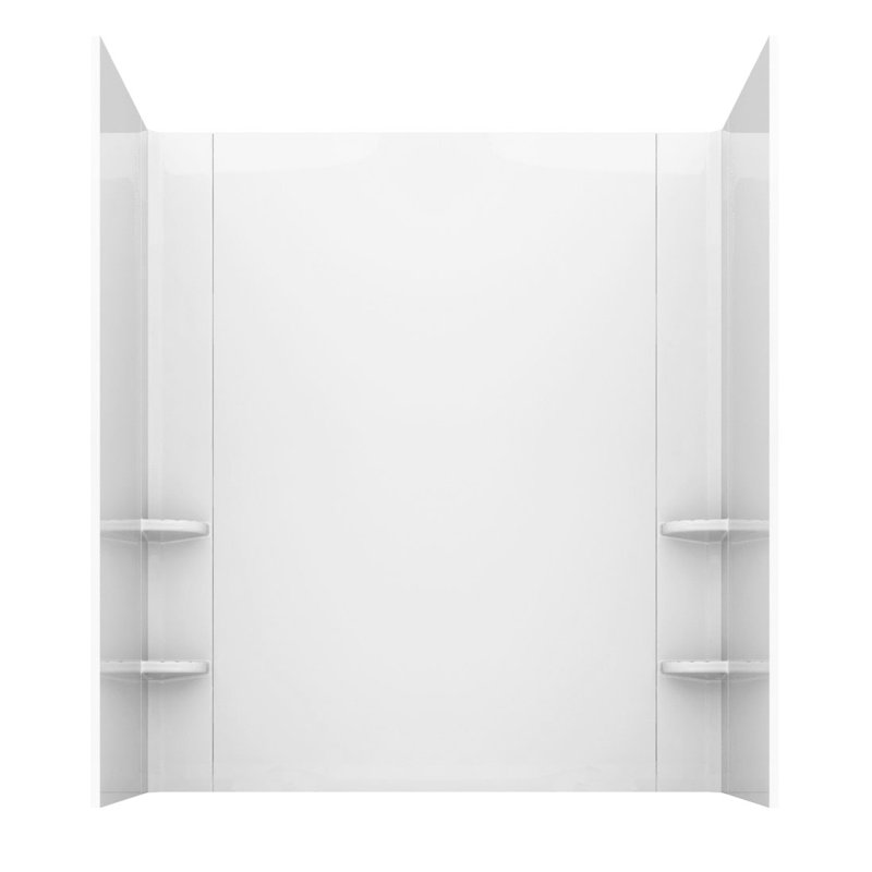 Crescendo 59.75'' x 35.8'' Fiberglass Bathtub with Faucet, Left