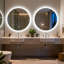 Round Lighted Wall Mounted Bathroom Mirror-1285206703
