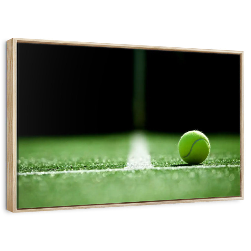 Ligne de tennis, Cadre flottant en bois naturel, 37 po x 25 po