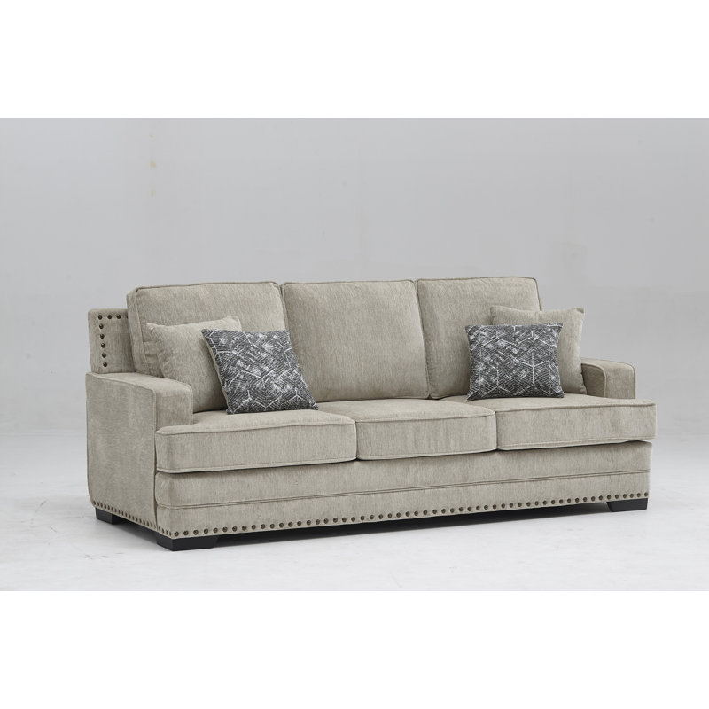 Menal 87.8'' Upholstered Sofa, Taupe Chenille