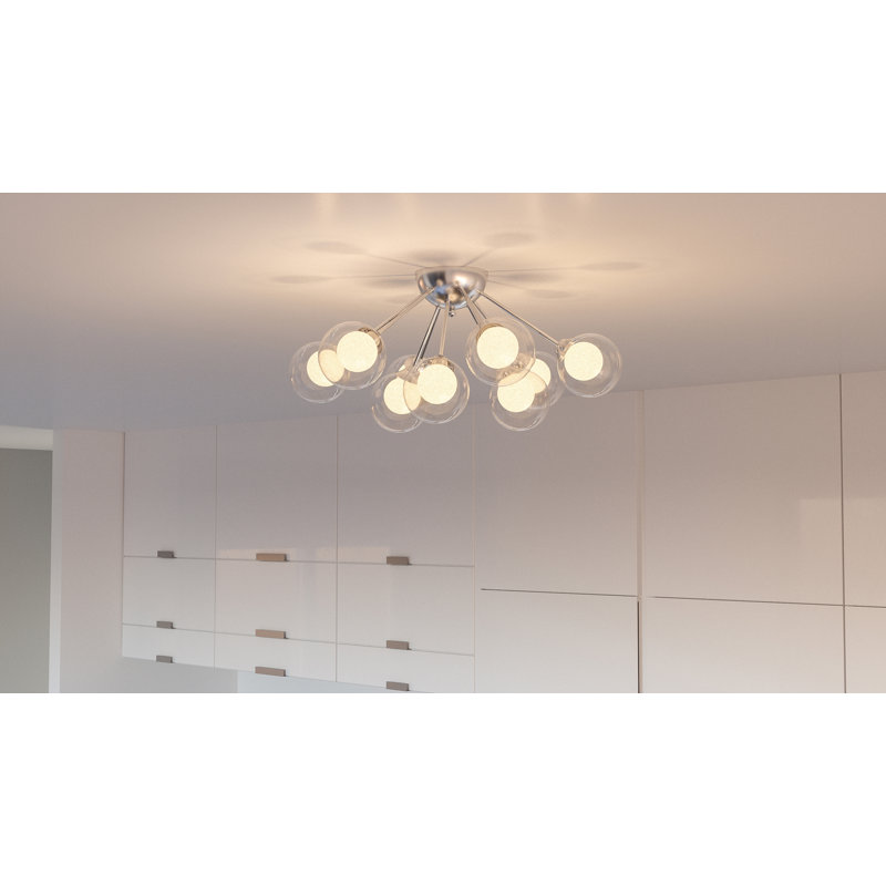 Optimist Glass Semi Flush Mount