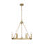 Lustre 6 lumières en laiton frotté Parker