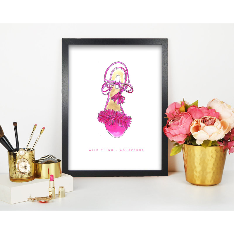 Aquazzura Sandal 1 Piece Wall Art, 29.7 cm H x 21 cm W x 5 cm D, Black Grain