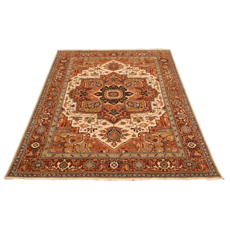 Hand-knotted Jules Sultane Ivory Wool Rug 9'10" x 13'9"