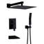 Douche de 12 po de style noir mat - Douchette, équilibré, disque en céramique, tête d'installation de l'ensemble de fixation murale, douchette, fixation-122075596