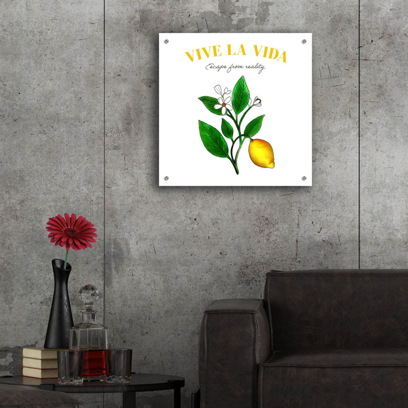 «Citron illuminé et phrase positive 2» par Sabrina Balbuena, H 24 po x l 24 po x P 0,2 po