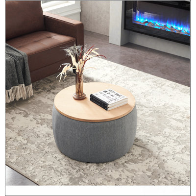Round Ottoman Comfortable choice, multiple functions, classic design, and cozy corners Set with Storage, 2 in 1 combination, Round Coffee Table