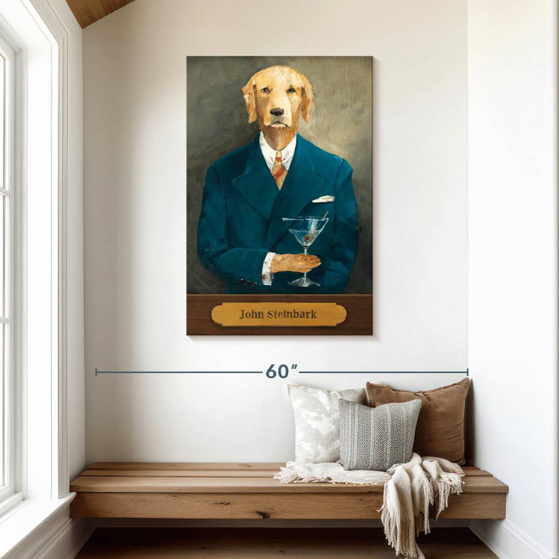 Brampt John Steinbark avec plaque, H 45 po x l 30 po