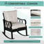 Chaise berçante d'extérieur en osier avec coussins rembourrés, durable et confortable pour la détente sur le patio-1244106540