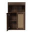 Armoire de rangement pour salle de bain avec 2 portes en rotin, autoportante avec tablette réglable et rangement ouvert pour le salon, le couloir-259733171