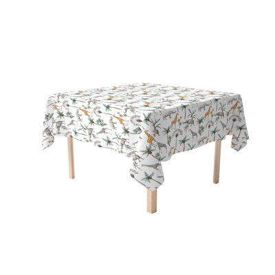 Square Tablecloth, 100% Cotton, 52X52", Tropical Jungle