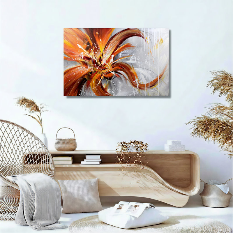 "Abstract Flower", reproduction d'art sur toile, ensemble de 1, H 18 po x l 24 po, Toile tendue