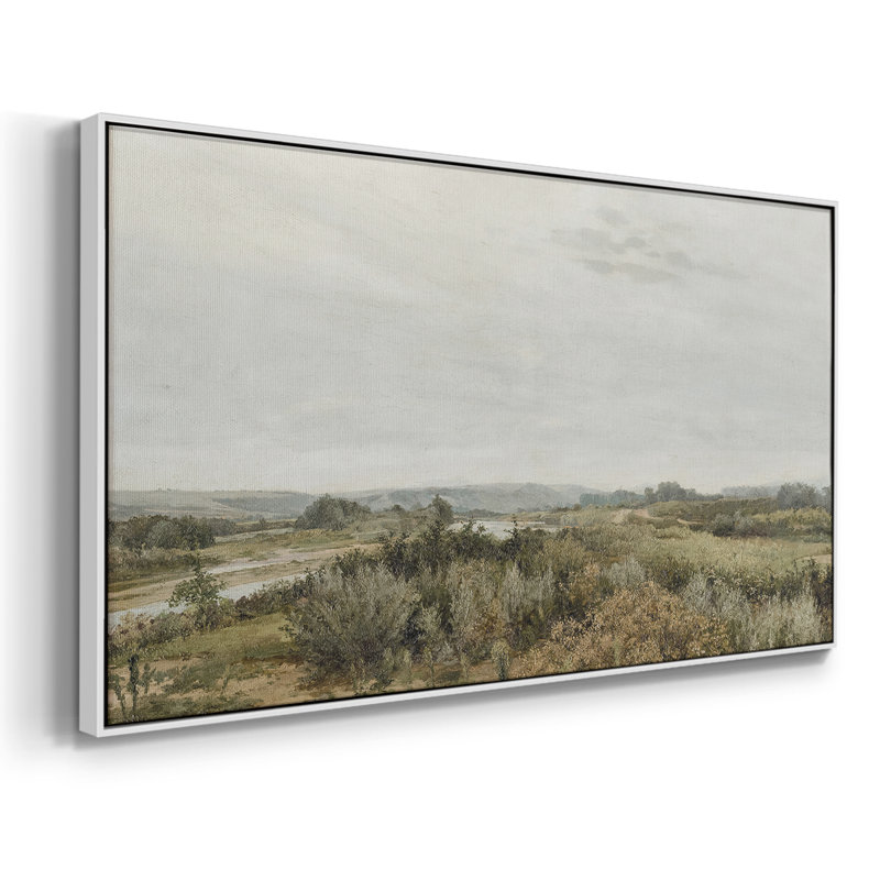 Série paysage - MCXIV - Toile tendue avec châssis, prête à accrocher, H 25 po x l 49 po, Blanc