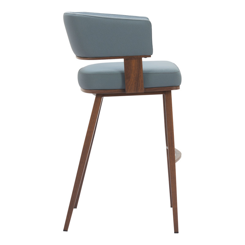 Kuisma Barstool Azure Gray & Walnut