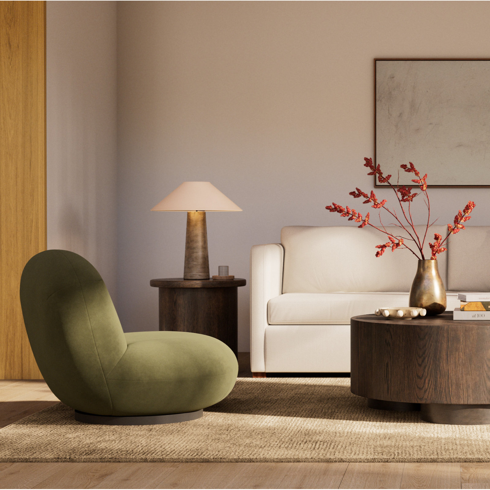 Caesar 22" Oak End Table, Dark Brown