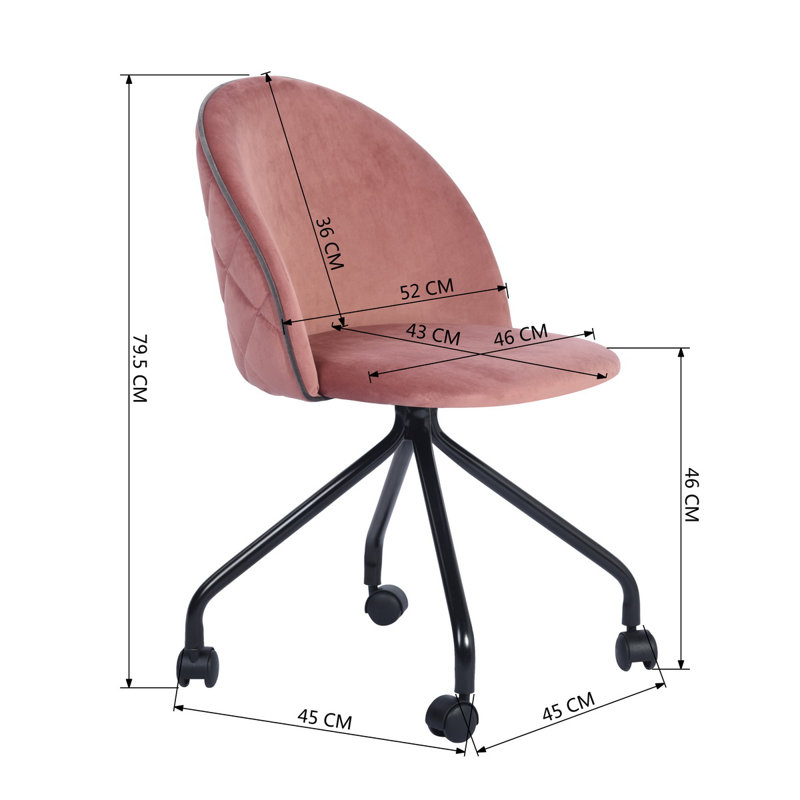 Ackley Office Chair, Pink