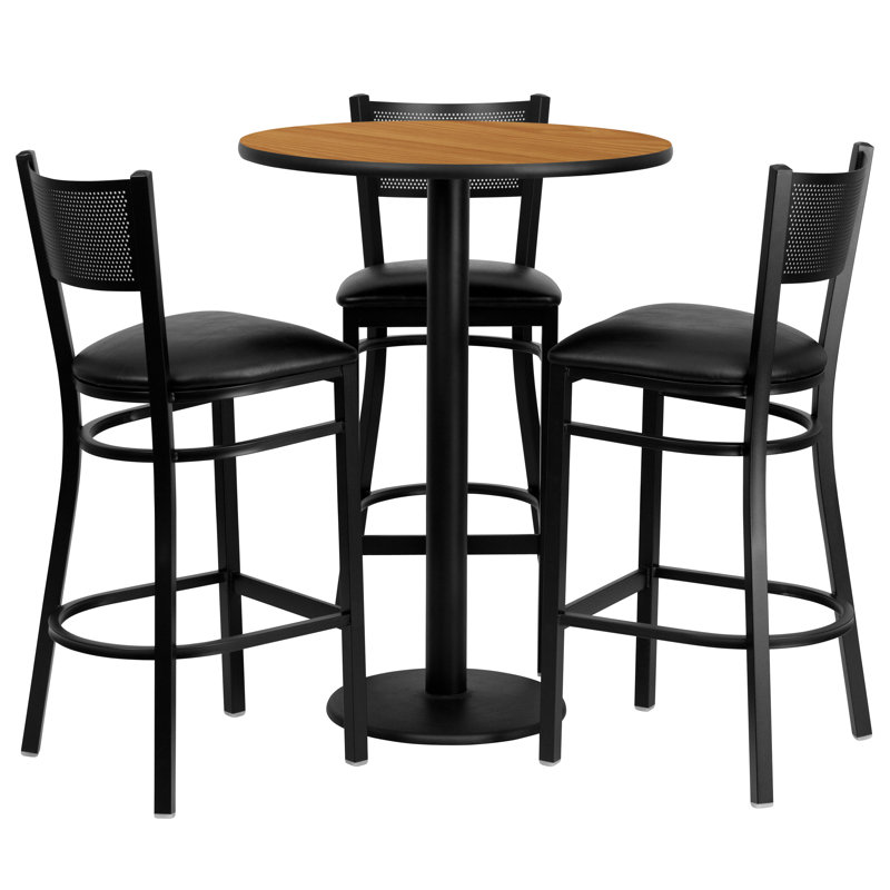 Billiot 3 - Person Pedestal Dining Set, 31.125''H x 30''W x 30''D