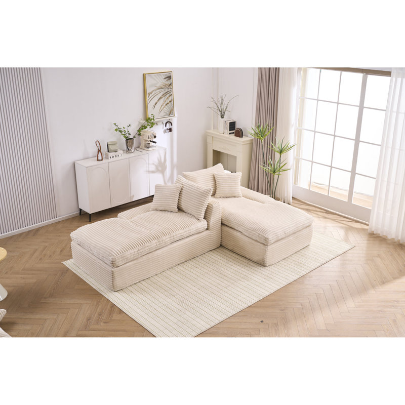 Fauteuils inclinables beiges peu encombrants, confort en velours côtelé, salon moderne