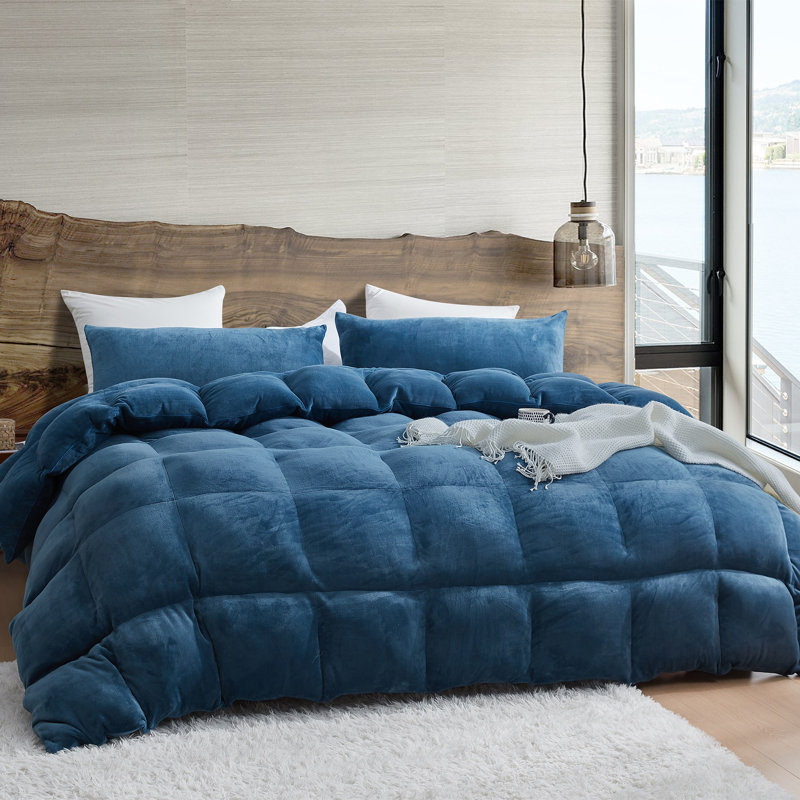 Ensemble d'édredon en microfibre 5 pièces, Bleu, Édredon pour très grand lit + 2 très grandes ta