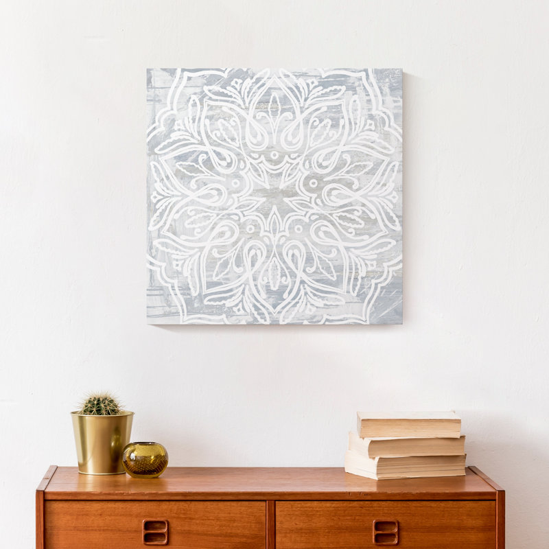 Reproduction de médaillon blanc texturé III sur toile