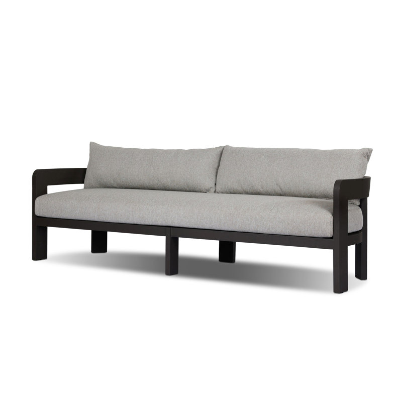 Jackson Outdoor Metal Sofa-96"-Alessi Linen, Concha Fog