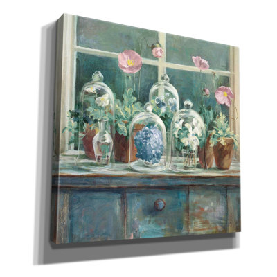 Art mural sur toile  «Pink Poppies Windowsill Sage» par Danhui Nai