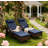 Rolling Outdoor Chairs,2 Reclining Chaise Lounge Chairs,With Cushion, Pillow, Headrest, Armrests, And Wheels-329573044