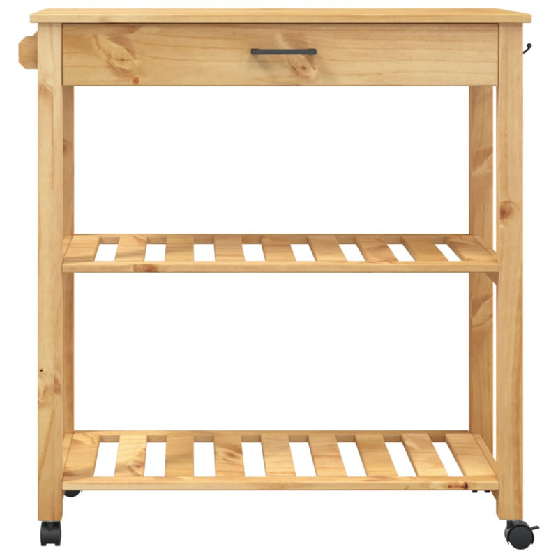Kitchen Trolley MONZA 84X40x90 Cm Solid Wood Pine, Honey