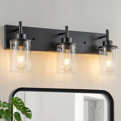 Addam 3 - Light Dimmable Bathroom Vanity Light With Clear Glass Shade