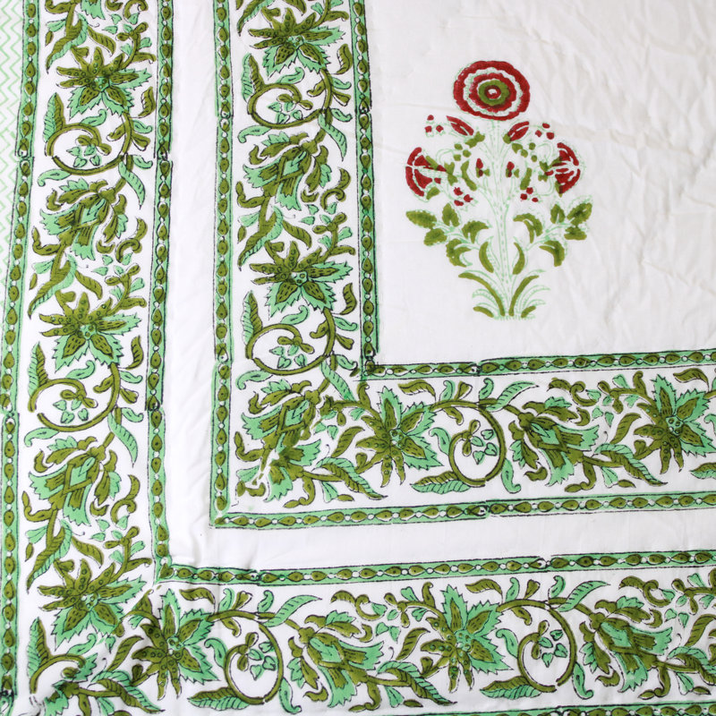 Honcut Cotton Floral Bedspread with Pillowcases Included