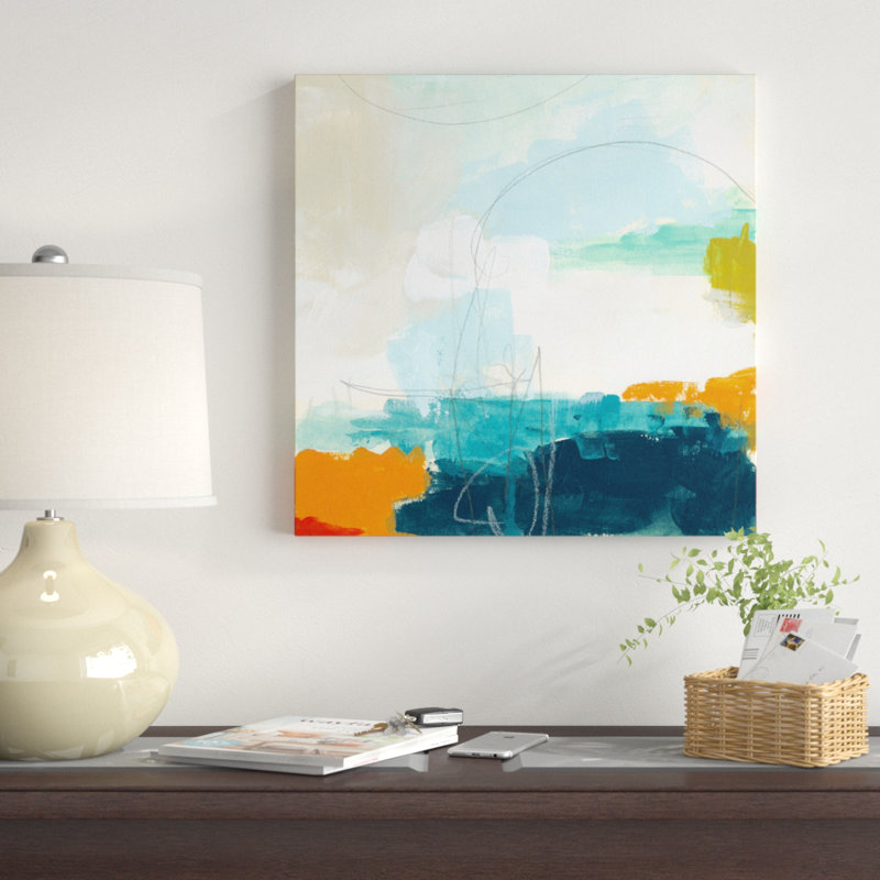 «Atmosp boule VII», peinture sur toile, H 20 po x l 20 po, Toile tendue