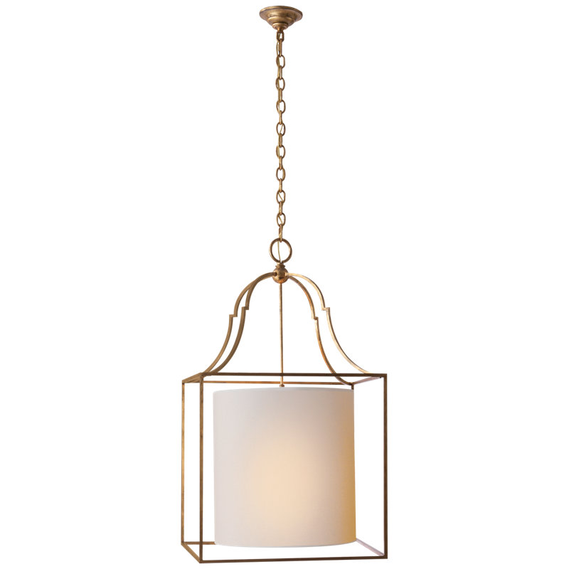 Chapman & Myers Gustavian Lantern, Gilded Iron, Fabric