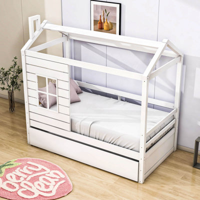 Lit plateforme en bois avec lit gigogne Barwen