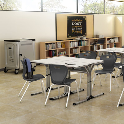 Shapes Series Plastic Stacking Classroom Chairs with Contoured Seats (Set of 4)