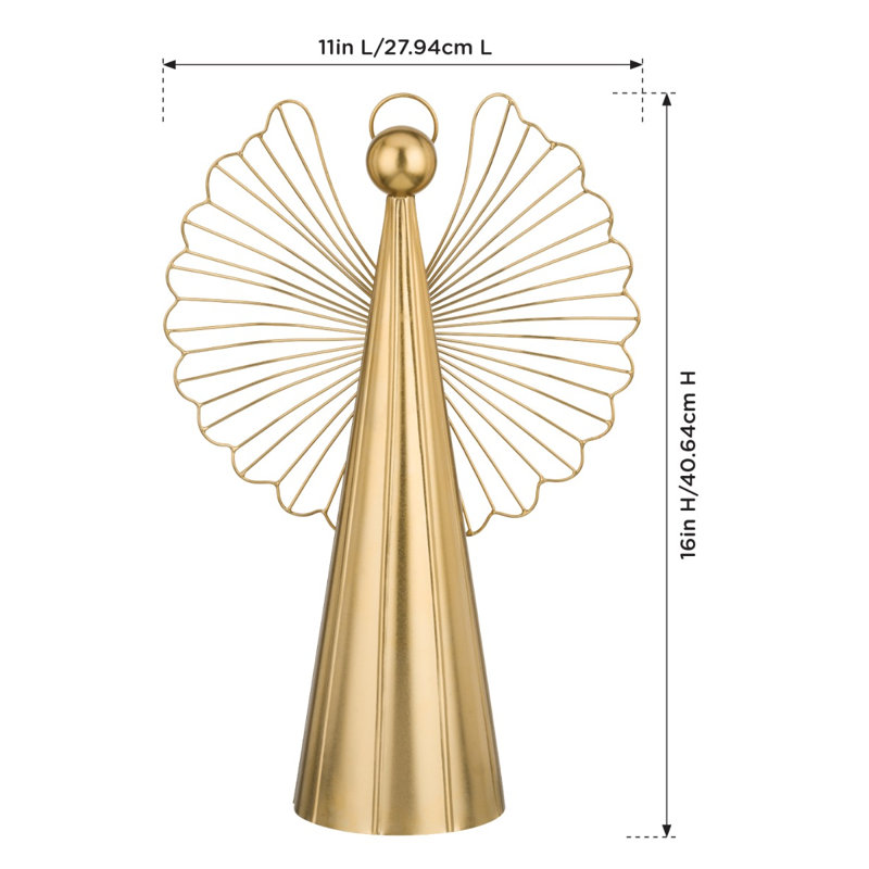 Angel Decor Metal Figurine Standard,  4.75" H x 16" W x 11" D